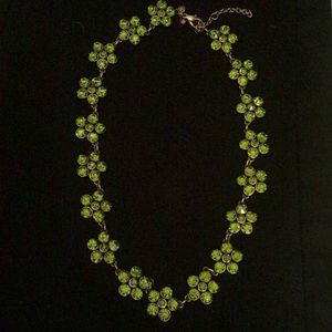 Green floral statement necklace